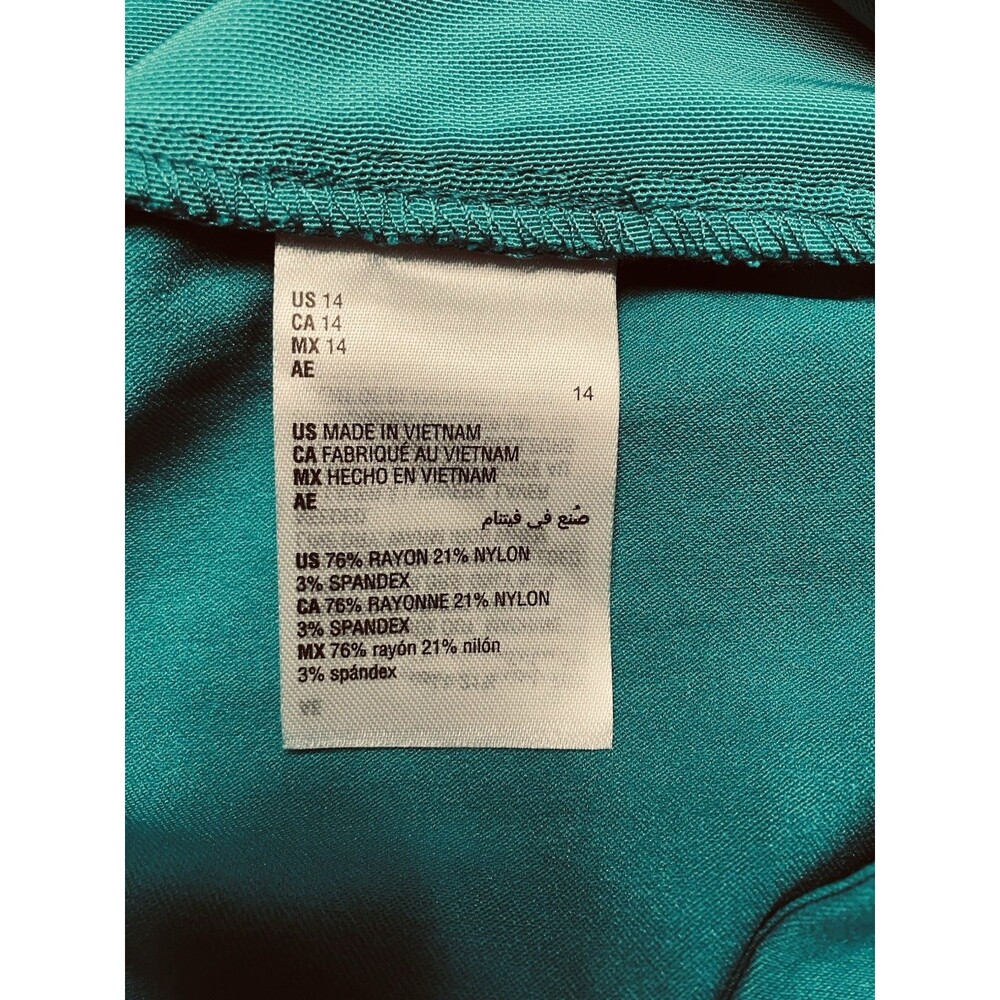NWT INC Women's Fresco Blue Pull On Straight Leg Tummy Control Pants Size 14 - Picture 3 of 8